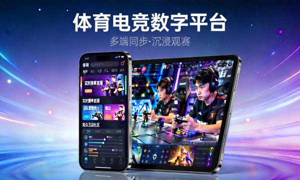 移动电子设备与体育电竞数字平台展示图